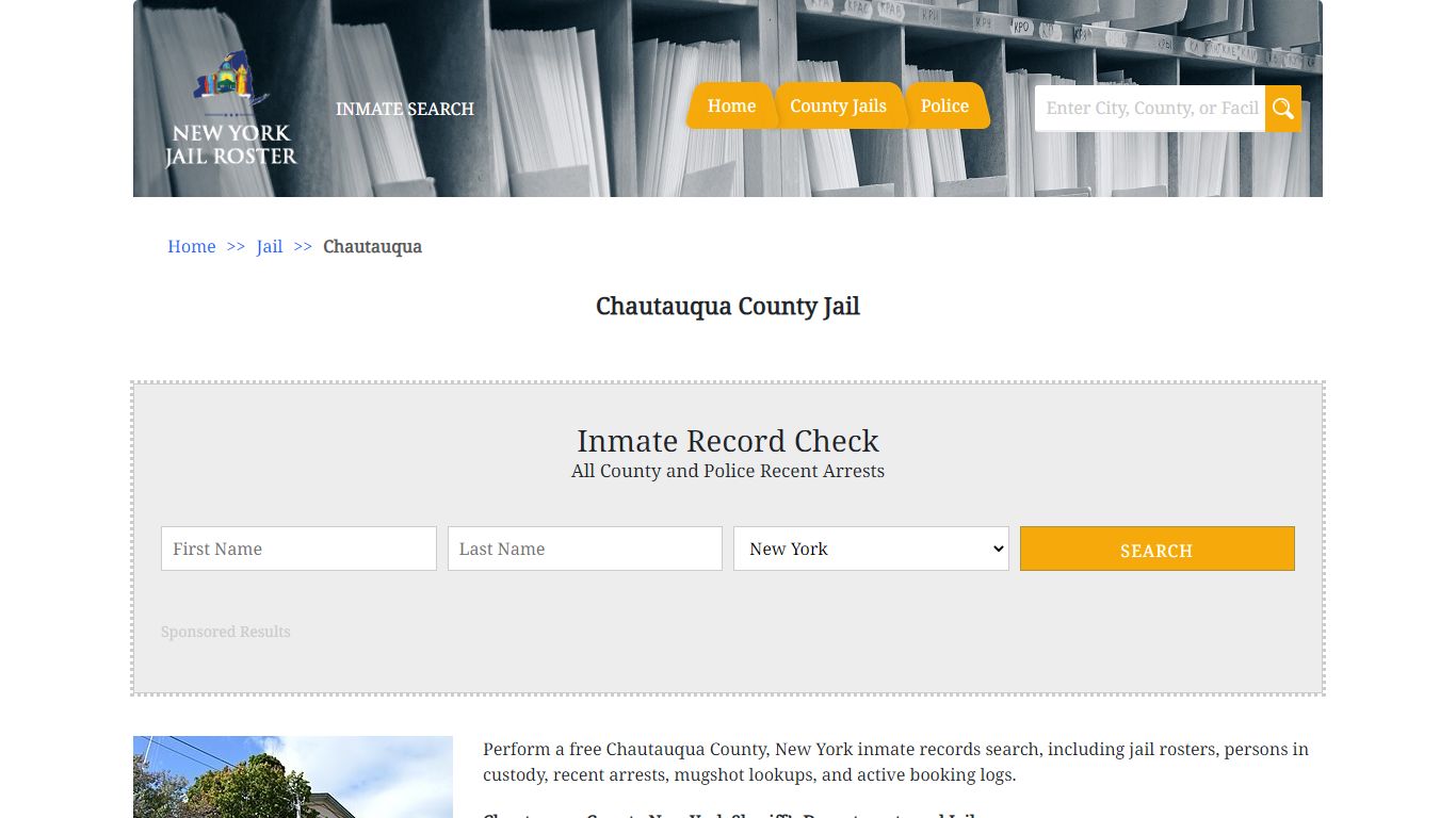 Chautauqua County Jail - Jail Roster Search